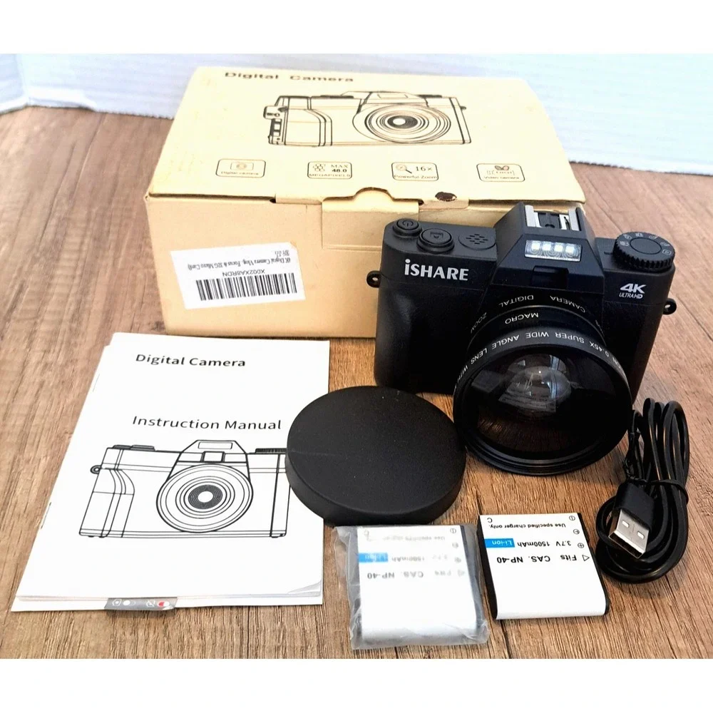 iSHARE 4K Ultra HD Digital Video Camera 20X Optical Zoom w/Manual, Box + TESTED
